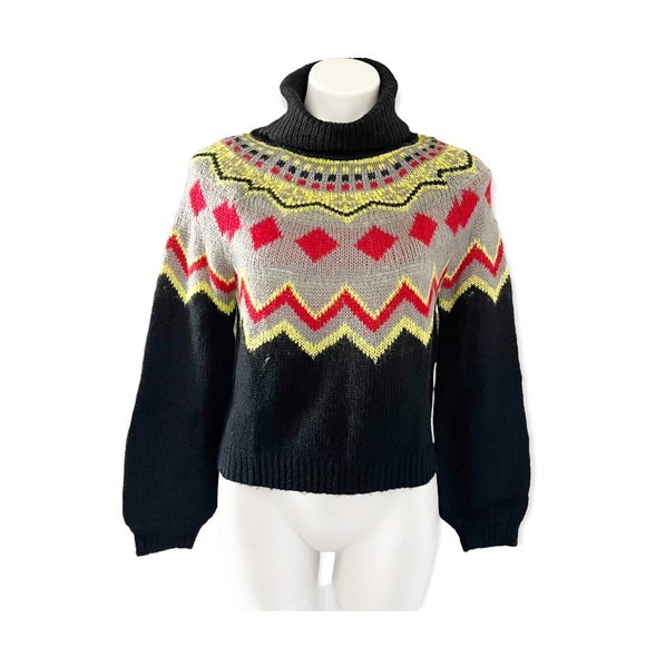 Derek Heart Sweaters - Derek Heart Sweater Fair Isle Holiday Christmas Jumper Turtleneck Size S NWT